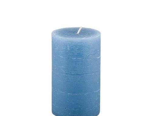 Rustic Blue Pillar Candle 10cm x 6cm