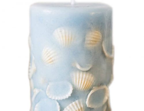 Seashell Pillar Candles 10cm x 7cm